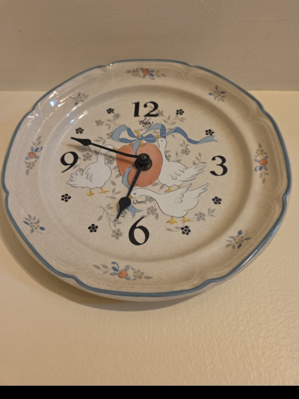 Country Marmalade Goose Ceramic Plate Wall Clock